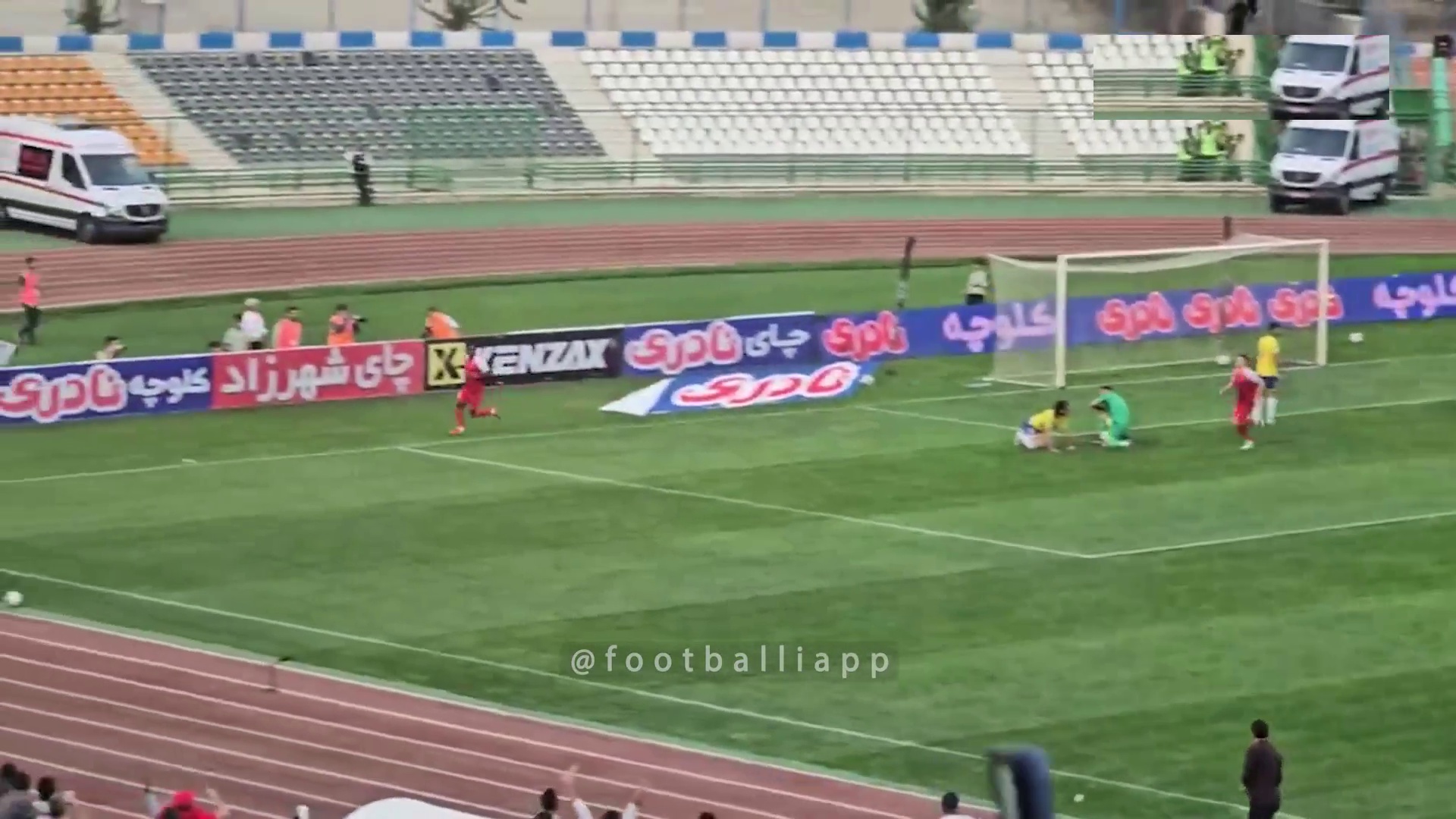 گل اول پرسپولیس به صنعت نفت آبادان از قاب دوربین پخش ورزشی